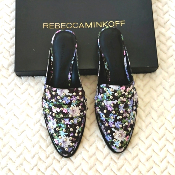 Rebecca Minkoff Shoes - NIB Rebecca Minkoff Studded Silk Mules.